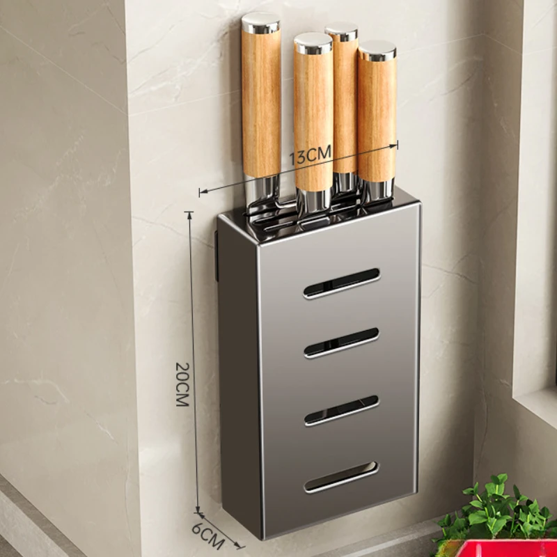 Kitchen knife holder, knife rack, non-punch wall-mounted storage box, knife, kitchen knife, household storage seat