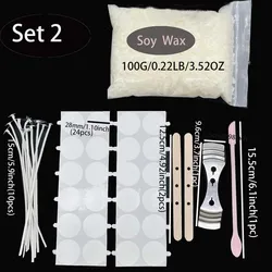 Soy Wax Candle Making Kit with Scented Materials and Metal Wick Holders (Set 2)