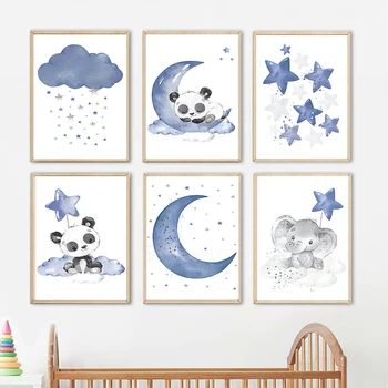 Panda Elephant Nursery Wall Art 1
