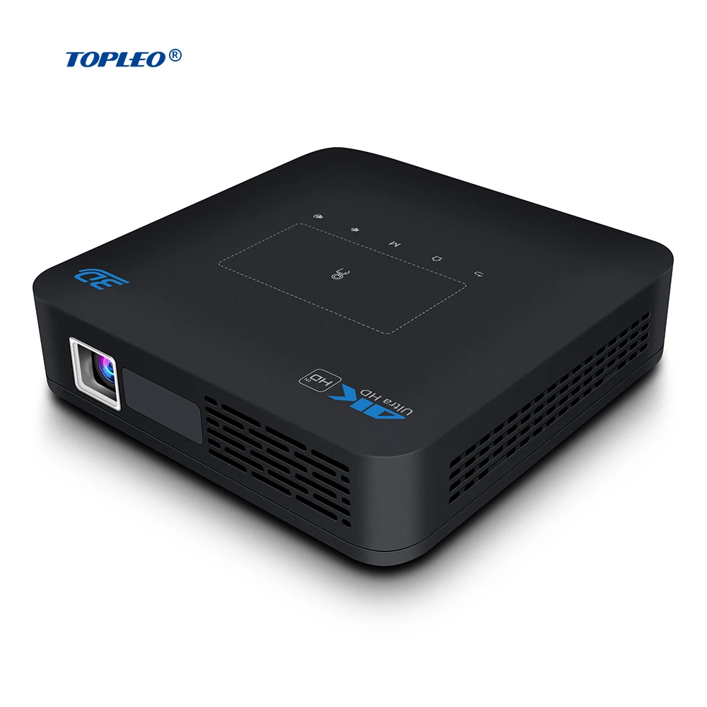 Topleo-스마트 프로젝터 안드로이드 9 내장 배터리 Dlp 4k 멀티미디어 Proyectores, 포켓 여행 야외 스마트 비디오 dlp 프로젝터