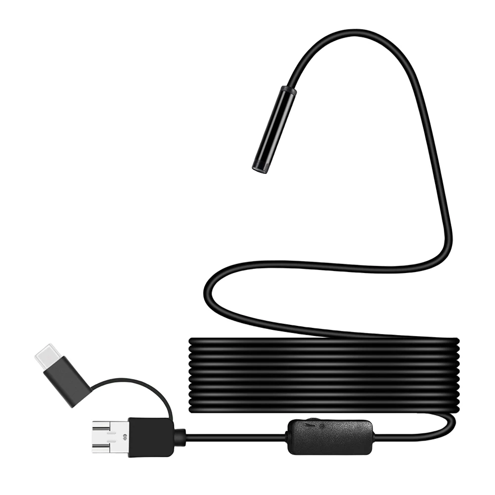 HD 내시경 카메라 IP67 방수 7mm 검사 내시경 6 LED 미니 카메라 내시경 0.3MP iPhone 안드로이드 