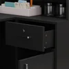 LShaped Reception Desk Counter Table with Lockable Drawers&Storage Shelves,Private Workstation for Salon Reception Room Checkout 5