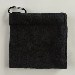 Premium Microfiber Golf Towel with Carabiner Hook for Superior Water Absorption and Cleaning (Black)