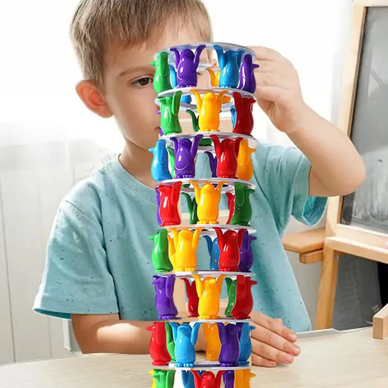 

Animal Balance Stacking Toy Penguin Stacking Tower Collapse Balance Game STEM Building Blocks Set Toppling Leaning Tower toys