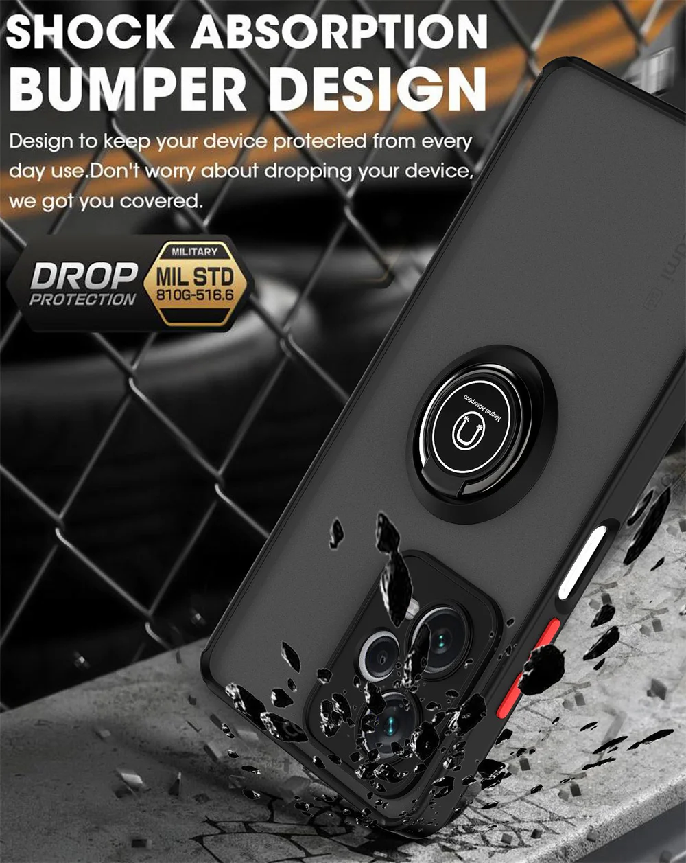 Magnetic Ring Holder Protective Back Case