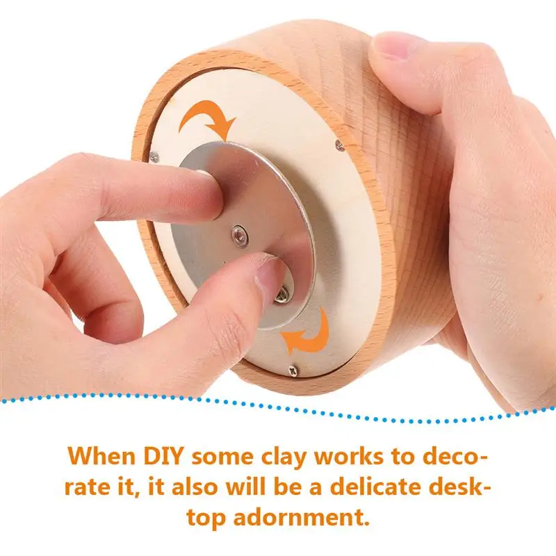 Round Edges Music Box Base Craft Music Box Base For Rotatable Musical Desk nament Home Decor Wooden Supplies Round