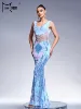 Missord New V Neck Cutout Vestidos Sequin Mermaid Evening Gown Wedding Birthday Party Formal Occasion Cocktail Maxi Prom Dresses 5