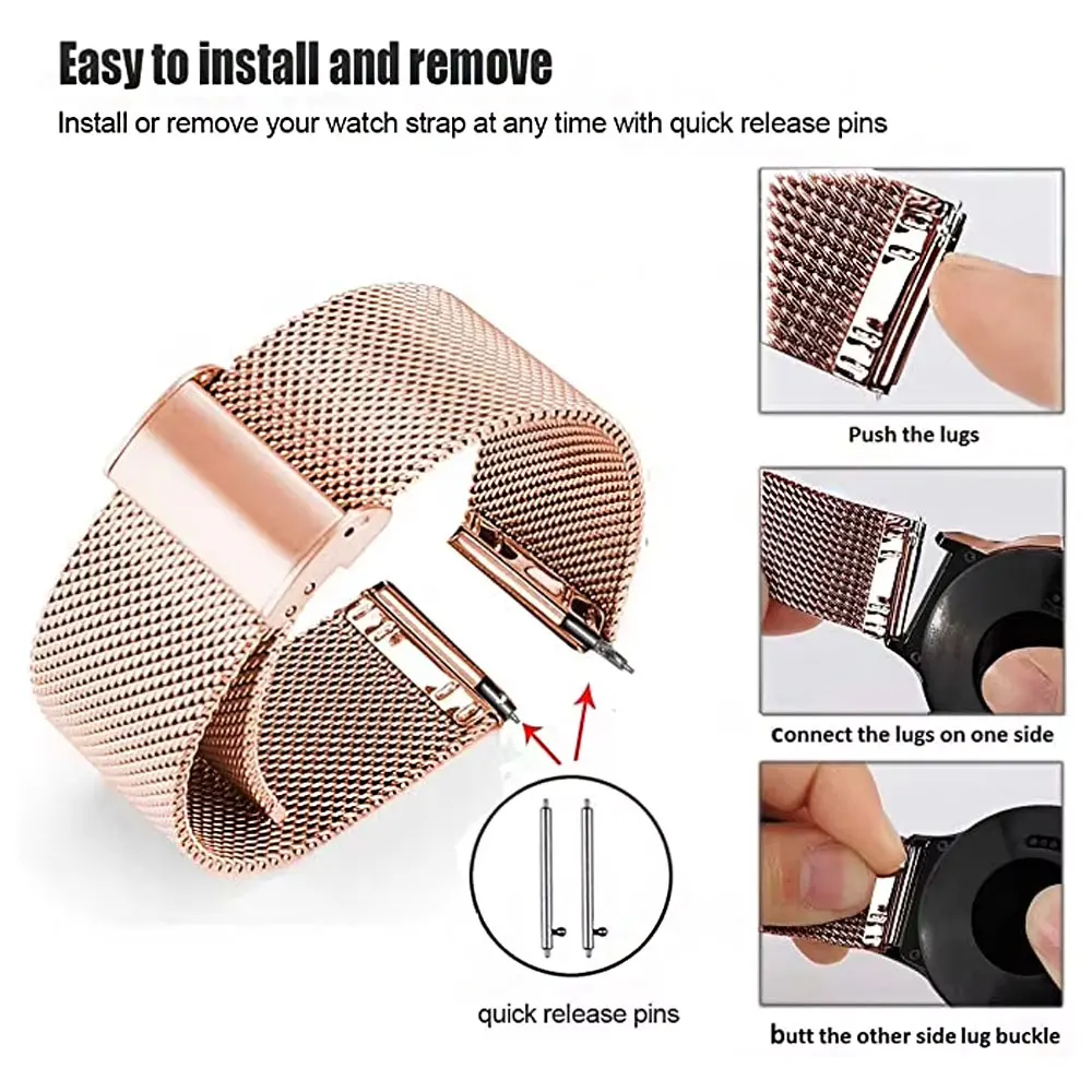 Steel Mesh Milanese Loop Strap with Screen Protector Case and Replacement Bracelet Cover