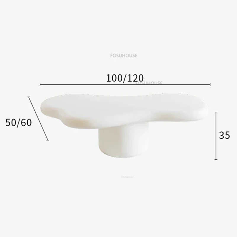 Modern Living Room Coffee Tables for Caf&eacute; Furniture Irregular White side Table Creative Cream Series Upscale Large corner Tables