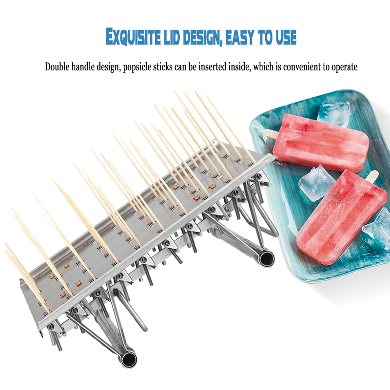40Pieces /Batch Commercial Freezer Mould Ice Pop Mold Popsicle Durable Stainless Steel Ice-cream Mould 5