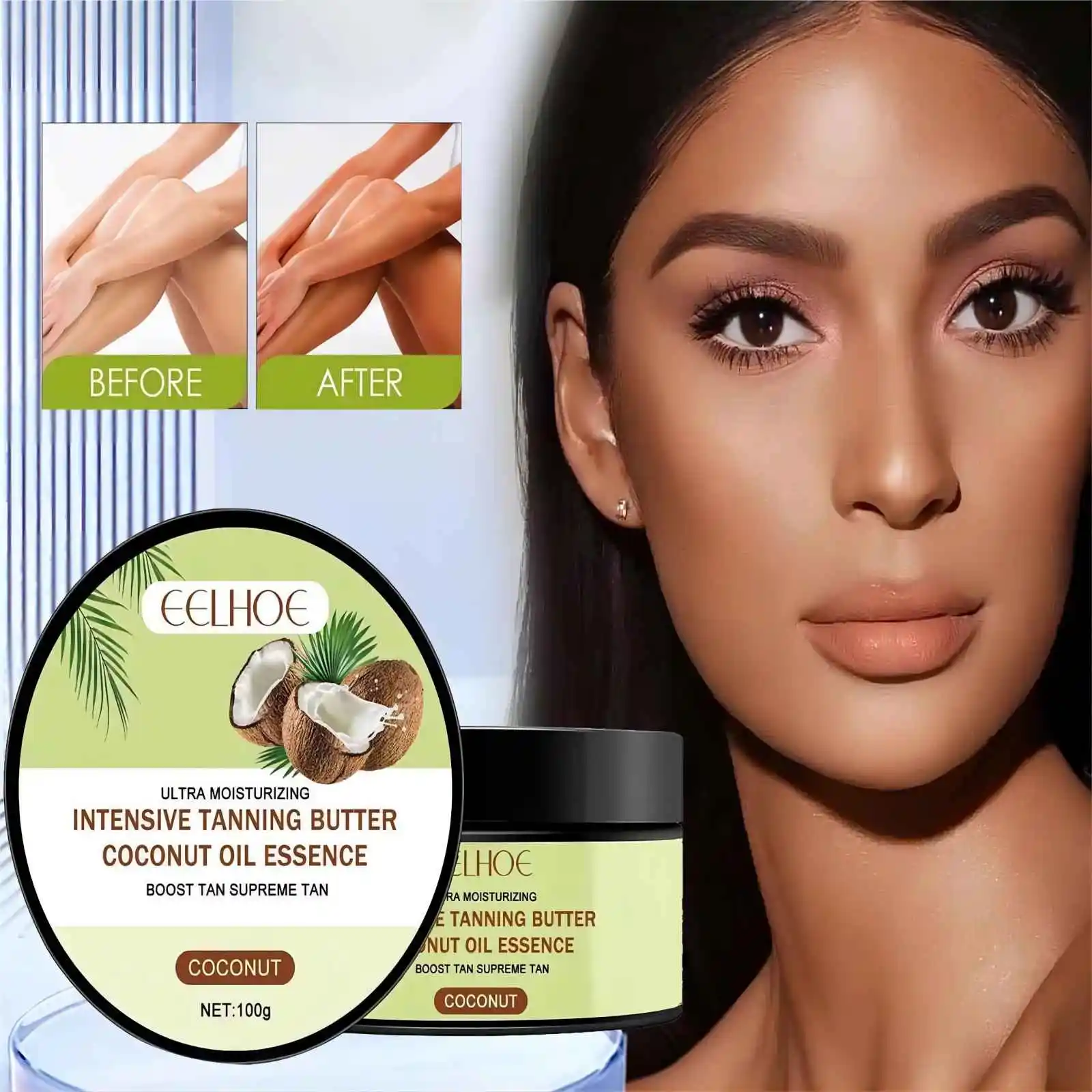 EELHOE Body Tanning Cream Summer Outdoor Solarium Self Tanning Even Skin Tone Body Lotion for Long Lasting Bronzing Skin Achieve