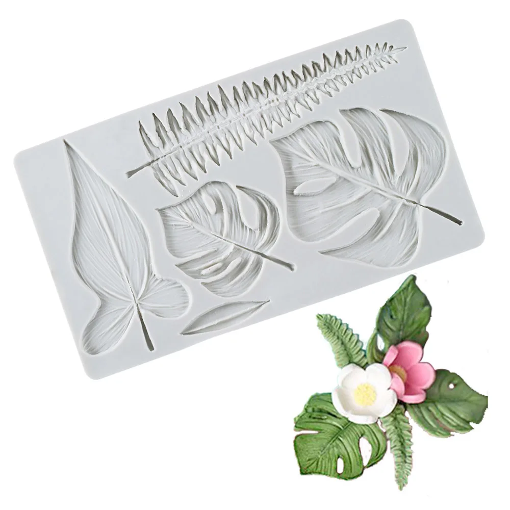 

Tropical Leaves Silicone Fondant Mould Chocolate Decoration Cake Topper Sugarcraft Baking Mold Palm Leave DIY Clay Resin