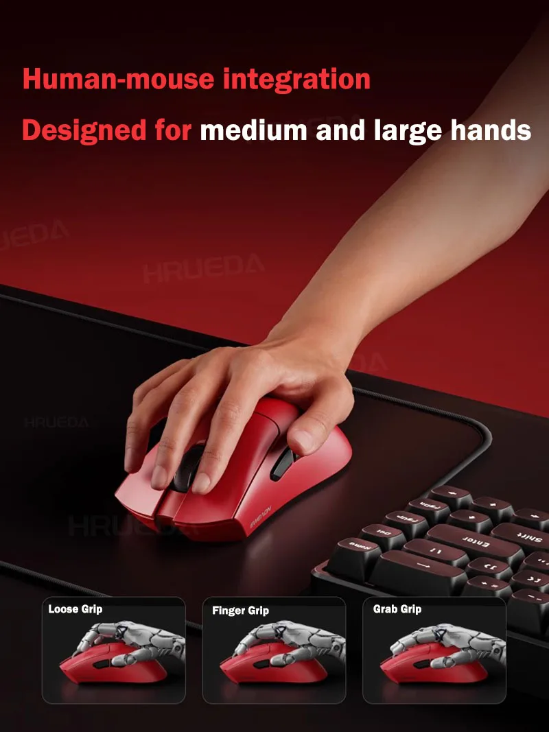 EWEADN A5 Pro Ultra Wireless Lightweight E-sports Mouse Ergonomic Tri-mode PAW3395/3311 22K/26K DPI Low Latency Gaming Mouse