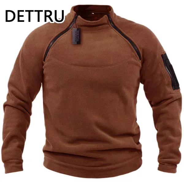 Winter Sweatshirt Mens Fleece Zipper Pullover Solid Color Loose Lamb Thick Clothing Streetwear