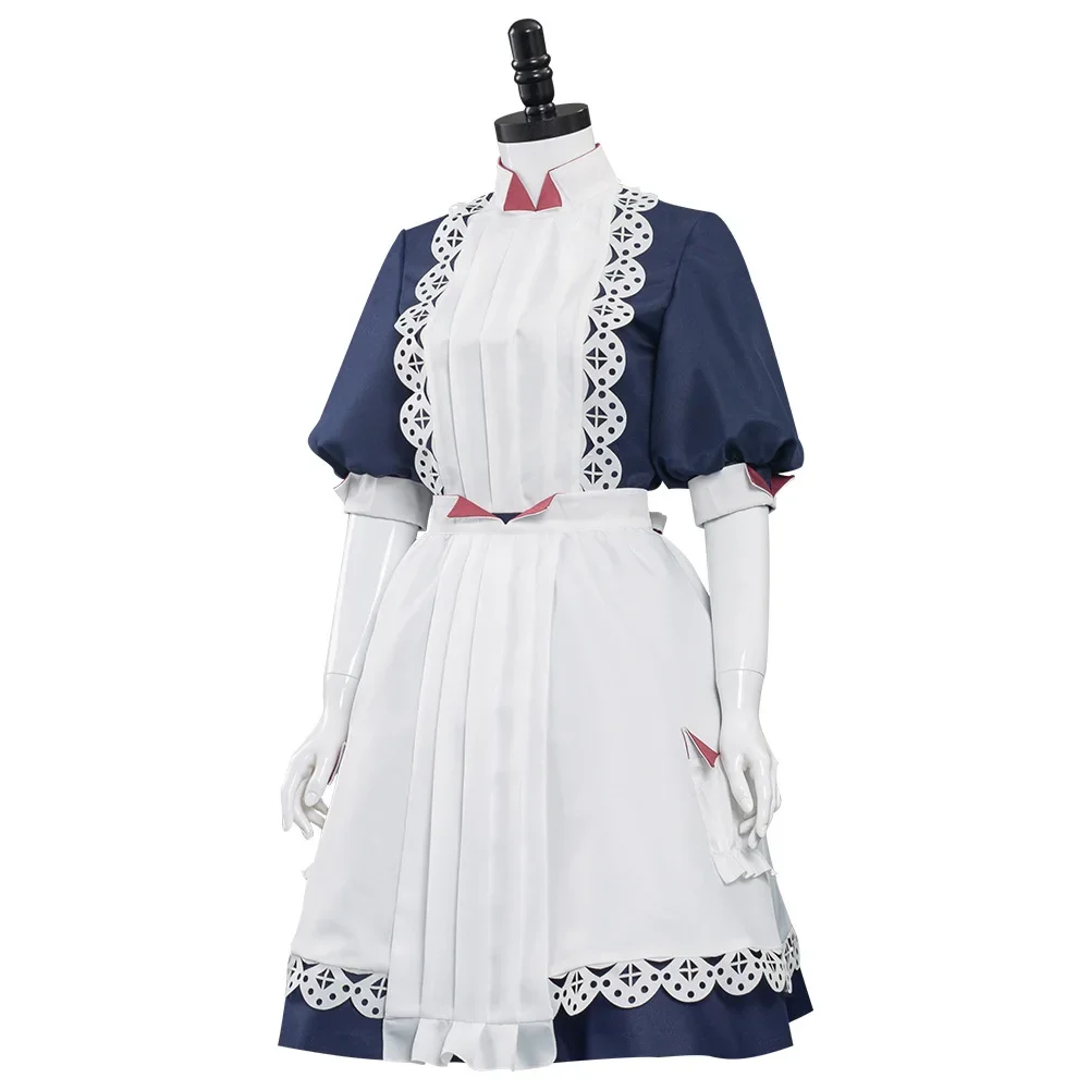 에밀리 COS 로리타 메이드 코스프레 공연 의상, 블루 및 화이트 원피스 원피..