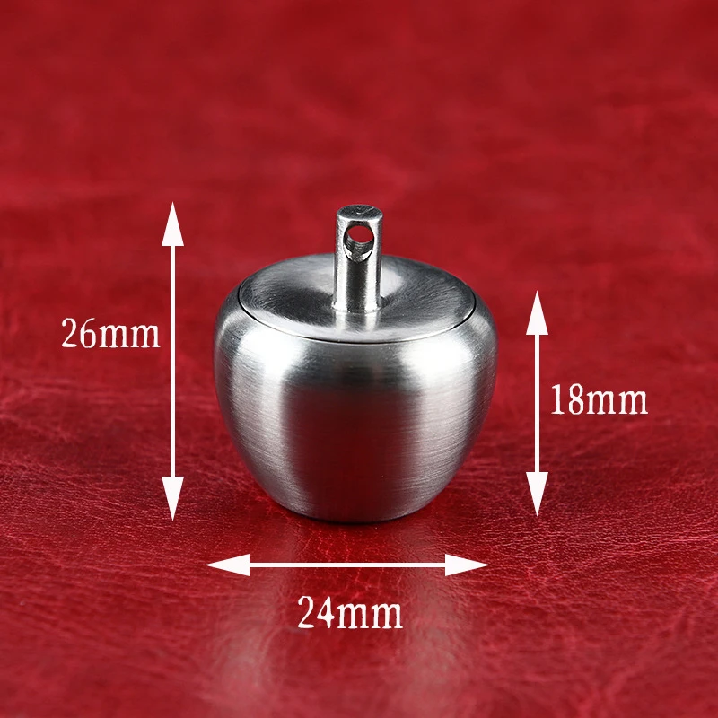 Mini Stainless Steel Apple Shape First Aid Medicine Bottle EDC Waterproof Warehouse Sealed Pill Box Key Chain Survival Tool