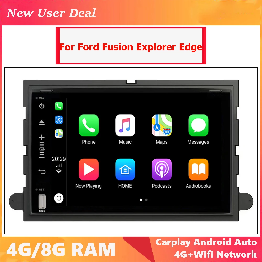 

Car Multimedia Player Head Unit Android Radio For Ford Fusion/Mustang/Explorer/Edge 2005 2006 2007 2008 2009 With Gps Carplay 4G