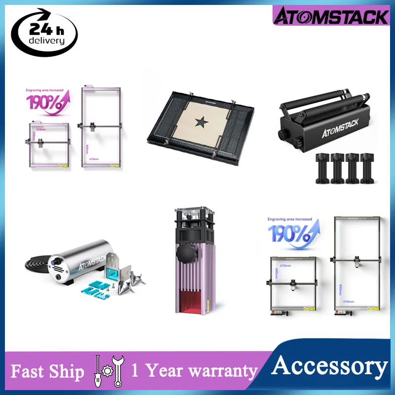 ATOMSTACK Accessories/R3 Roller M40 Laser Module/Honeycomb Board/Air Assist/Expansion Shafts Suitable for NEJE/ORTUR/XTOOL