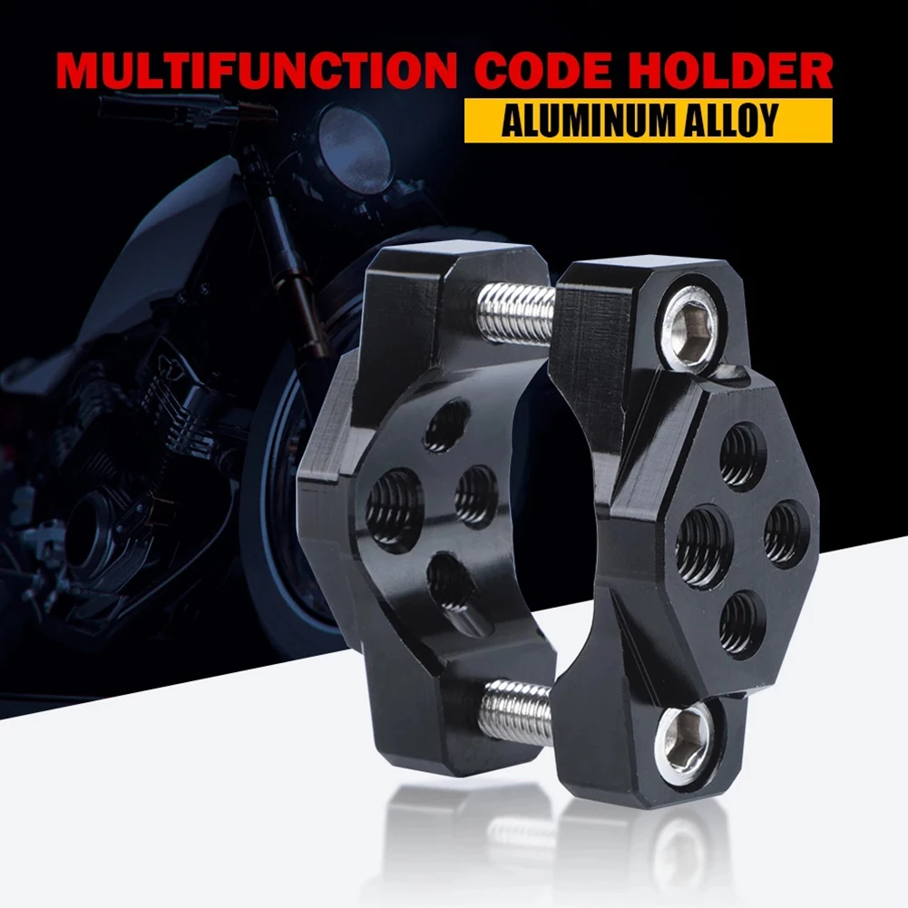 

1pc For LED Spot Fog Light 17-32mm Motorcycle Handlebar Bumper Mount Bracket Clamp 304 Stainless Steel Double-sided Screw Hole