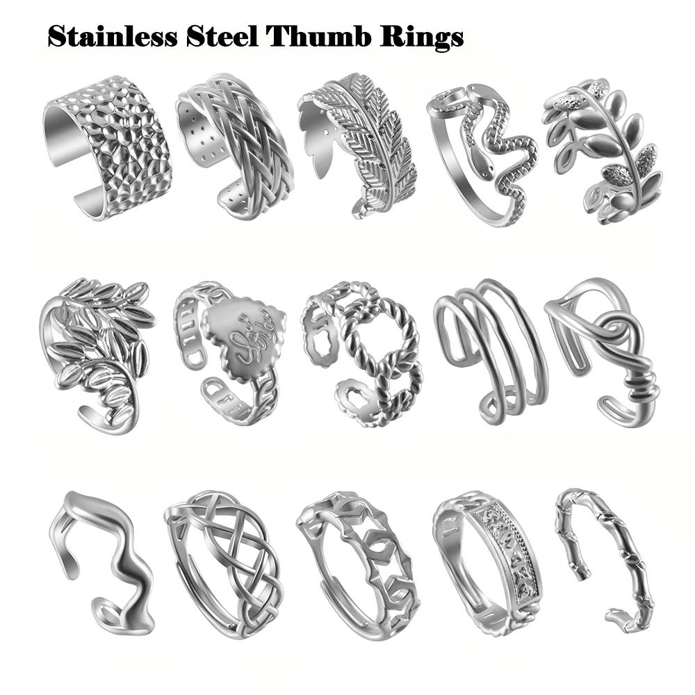 Stainless Steel Thumb Rings Ladies Mens Toe Rings Adjustable Open Band Simple Exquisite 1PC stainless steel ring finger ring adjustable rings