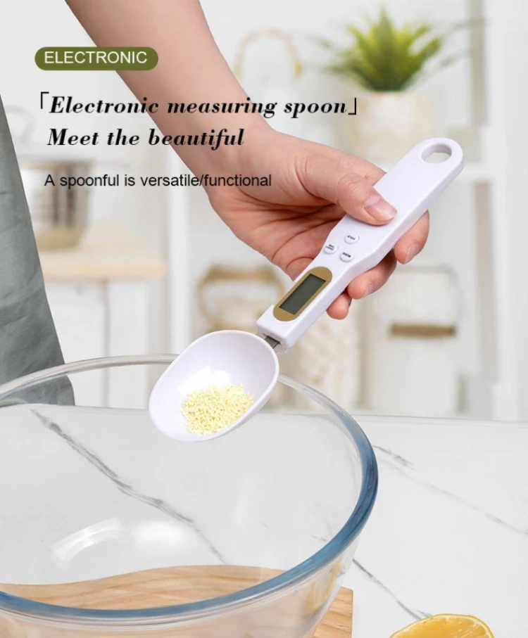 Weighing Spoon Tool Electronic Home Kitchen Scale LCD Digital Measuring Food Flour Mini Tool for Milk Coffee Flour Powder Baking