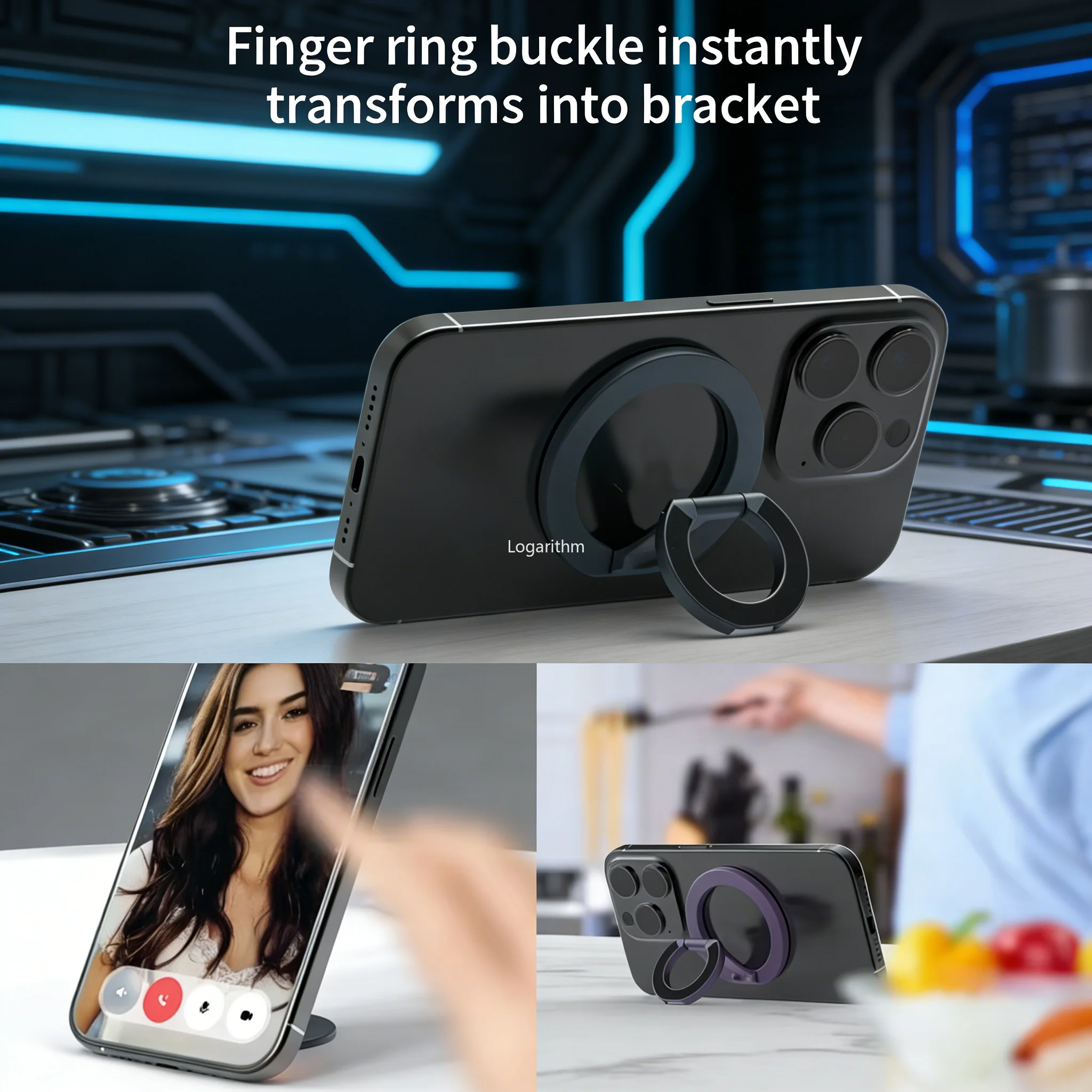 Magnetic Dual-Sided 360° Rotating Ultra-Thin Foldable Portable Phone Stand