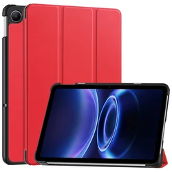 Enhanced Product Title: Stylish Magnetic Tri - Fold Stand Case with Hard PC Back and Artistic Design for RedmiPad2 SE 9.7 (Red)