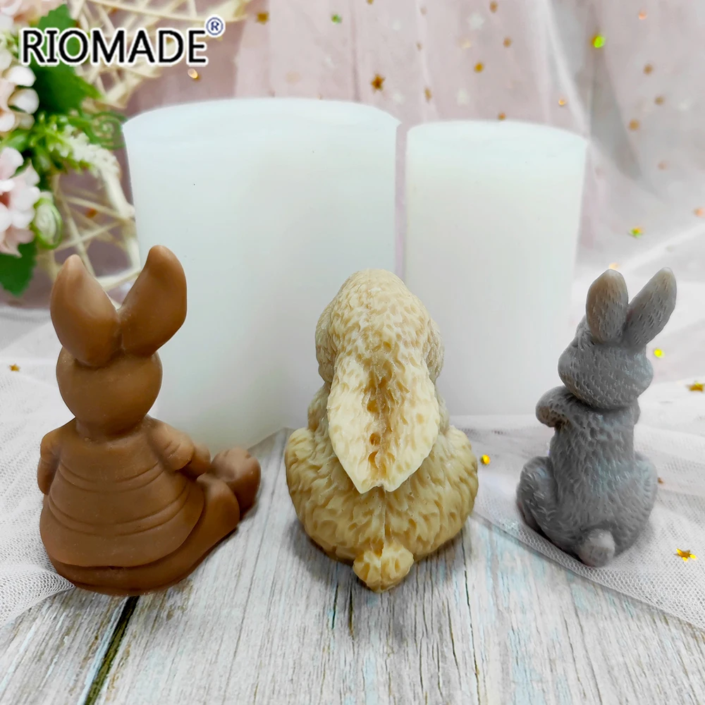Ostern Kaninchen Silikon Kerze Form Für Handgemachte Wachs Harz Ton Gips, Der Form Backen Schokolade Mousse Fondant Kuchen Werkzeuge – Detail 7