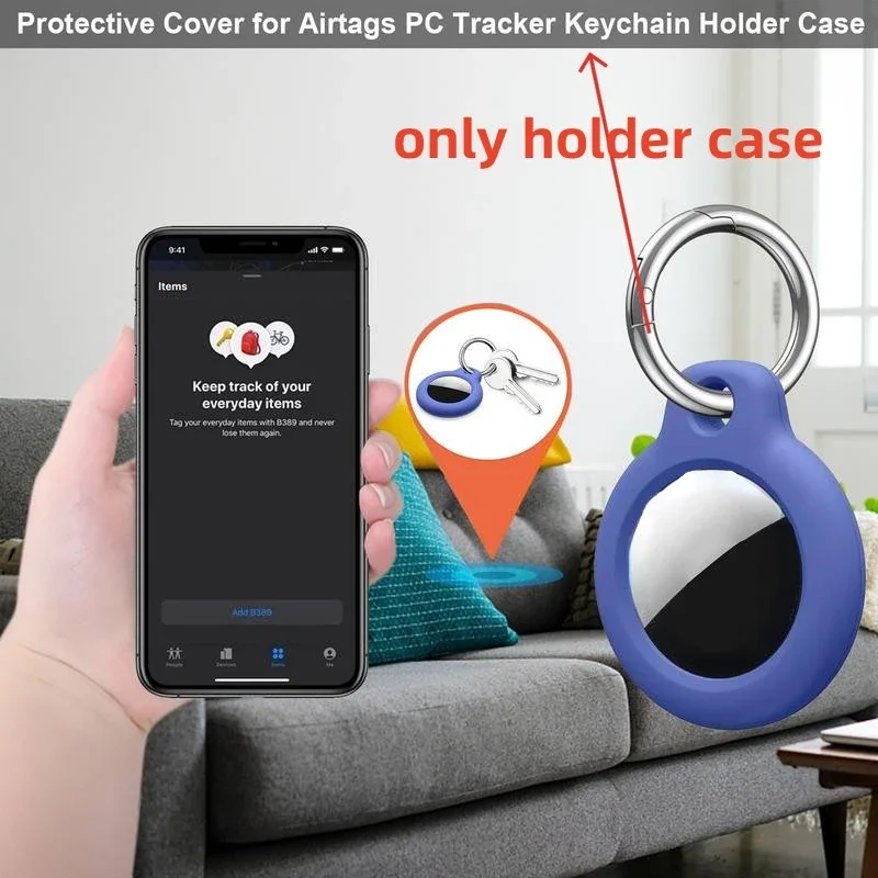 GPS Locator Cover For Airtag PC Mini Protective Cover GPS Tracker Keychain Holder Case Antilost Keychain Bluetooth Key Finder Case