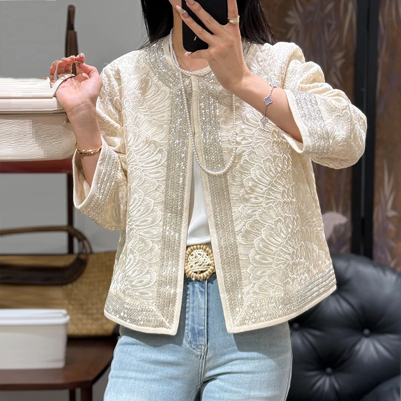 High-end Heavy Industry Jacquard Jacket Women 2025 Spring