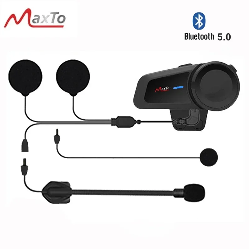 

Bluetooth-гарнитура MAXTO M2 мотоциклетная водонепроницаемая, 1000 м