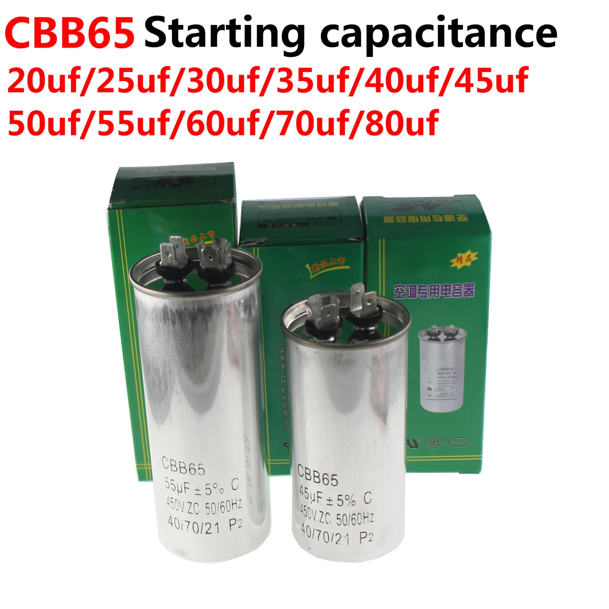 CBB65 Air conditioner compressor start capacitor 20 25 30UF 35UF 40 45