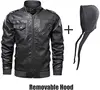 New Autumn Winter Leather Dodge Logo Men's Jacket Removable Hoodied Motorcycle Jacket Men Leather Mens Jackets 5