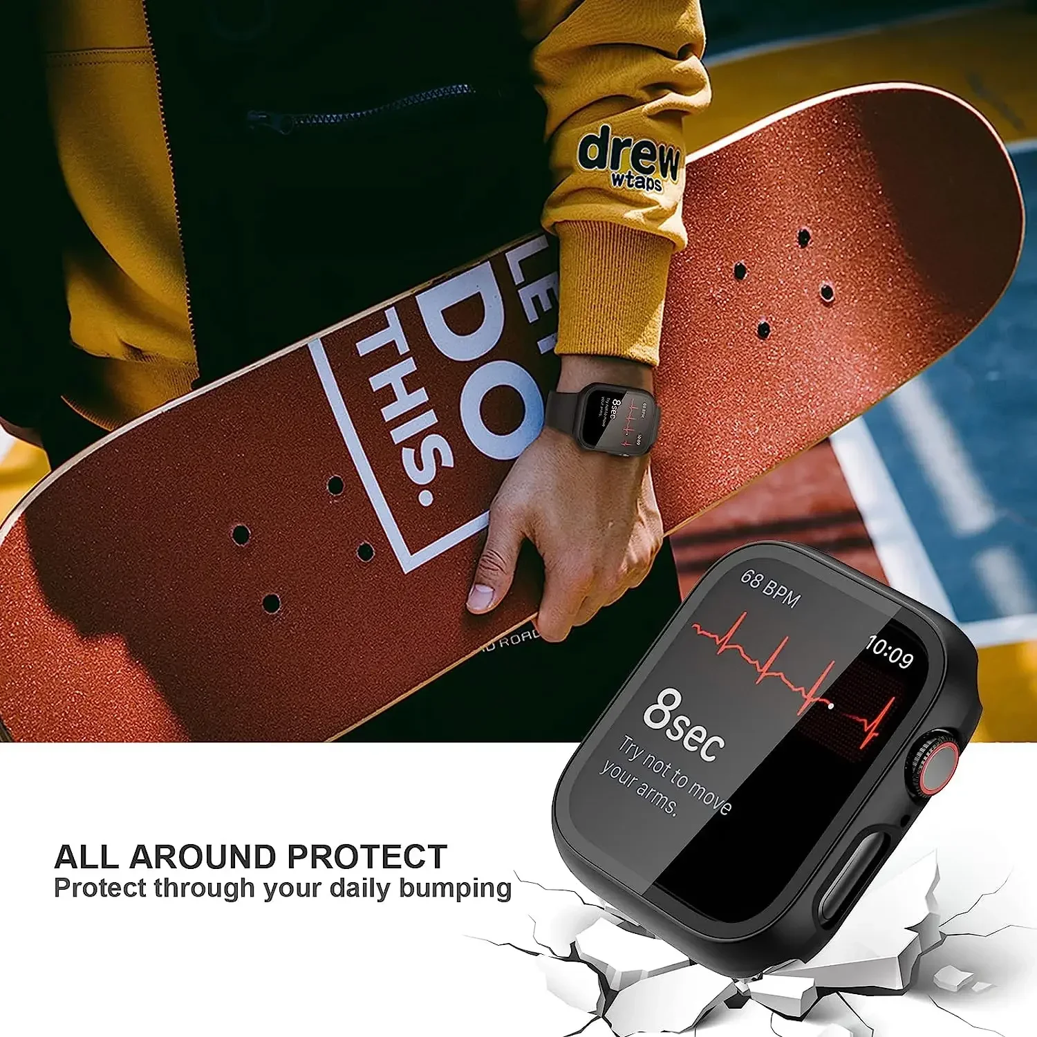 Tempered Glass Screen Protector Case Cover For Apple Watch Series 9 Ultra 8 7 6 5 4 3 2 1 SE 49MM 45MM 41MM 40MM 44MM 42MM 49MM