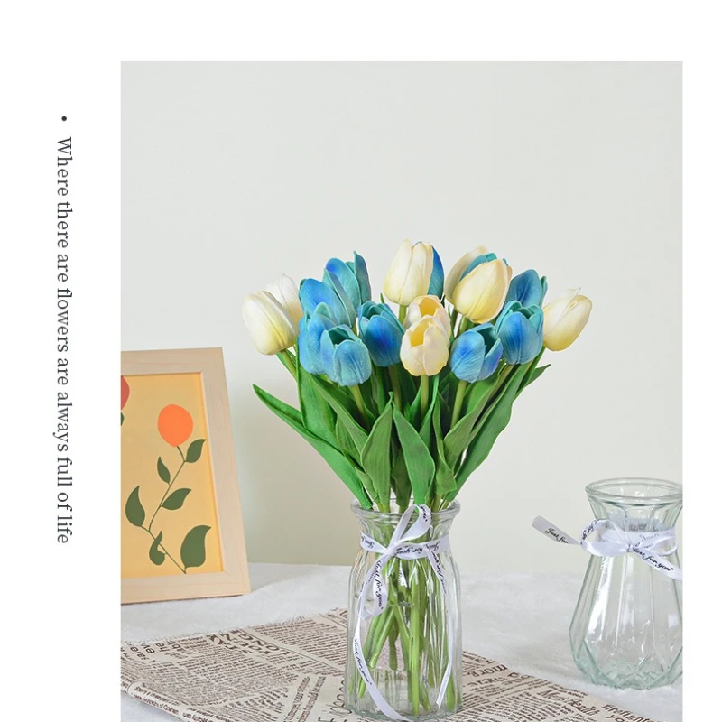10/20 Stück lebensechte künstliche Tulpen, lichtbeständige Seidenblumen im nordischen Stil für Wohnzimmertischdekoration, Jubiläum und Party – Detail 4