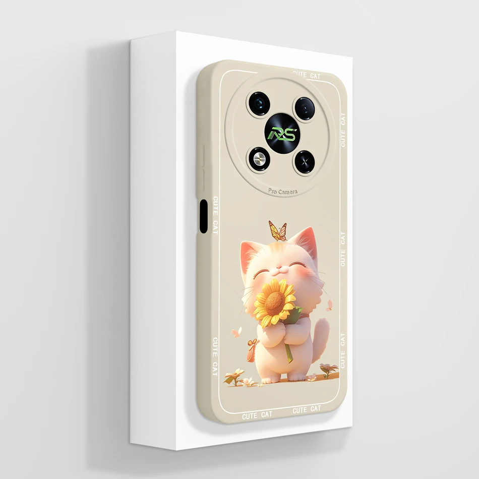 Luxurious Flowers Soft Liquid Silicone Phone Case with Camera Protection & Anti-Drop Design