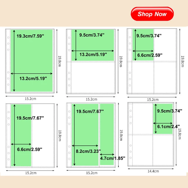 HillGone 30 Pieces 5x7 Photocard Sleeves for A5 6 Ring Binder