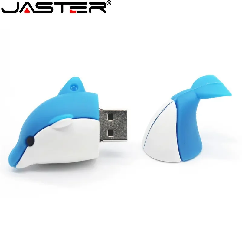 JASTER 돌고래 USB 플래시 드라이브 64GB 인어 무당벌레 펜 드라이브 32GB 나비 메모리 스틱 16GB 랍스터 코끼리 크리 에이 티브 선물