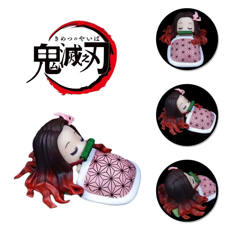

9CM Anime Kamado Nezuko Figure Anime Demon Slayer Two-dimensional Cute Girl Kawaii Sleeping Posture Model PVC Toys Hobbies