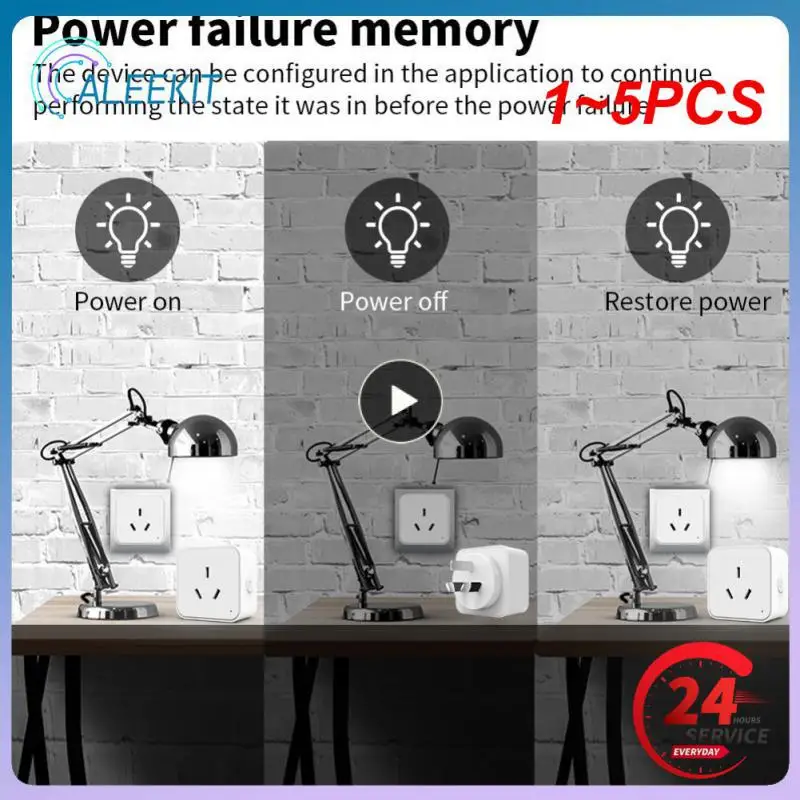 

1~5PCS Tuya Wifi Smart Socket With Power Monitor Tuya Smart Life App Control Standard Smart Plug Works With Alexa