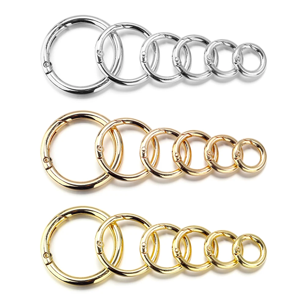 5-10pcs Metal O Ring Spring Clasps Openable Carabiner Keychain Bag Clips Hook Dog Chain Buckles Connector for DIY Jewelry Making