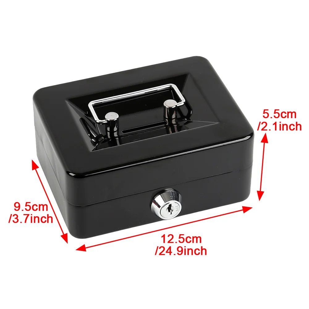Mini cassaforte in acciaio con serratura a chiave, contenitore di sicurezza bancario per denaro nascosto, monete, contanti e gioielli._voghion.com