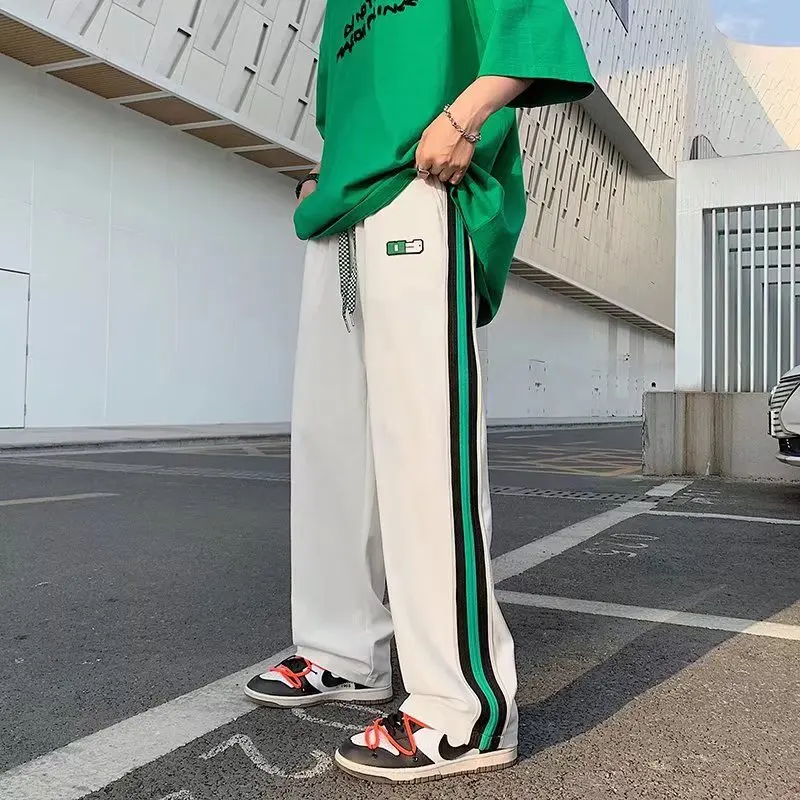 2026 Ropa Gestreifte Jogginghose für Herren, Weite Trainingshose, Tägliche Freizeithose im Koreanischen Stil, Damen-Sweatpants, Lange Hosen, Pantalon – Detail 11