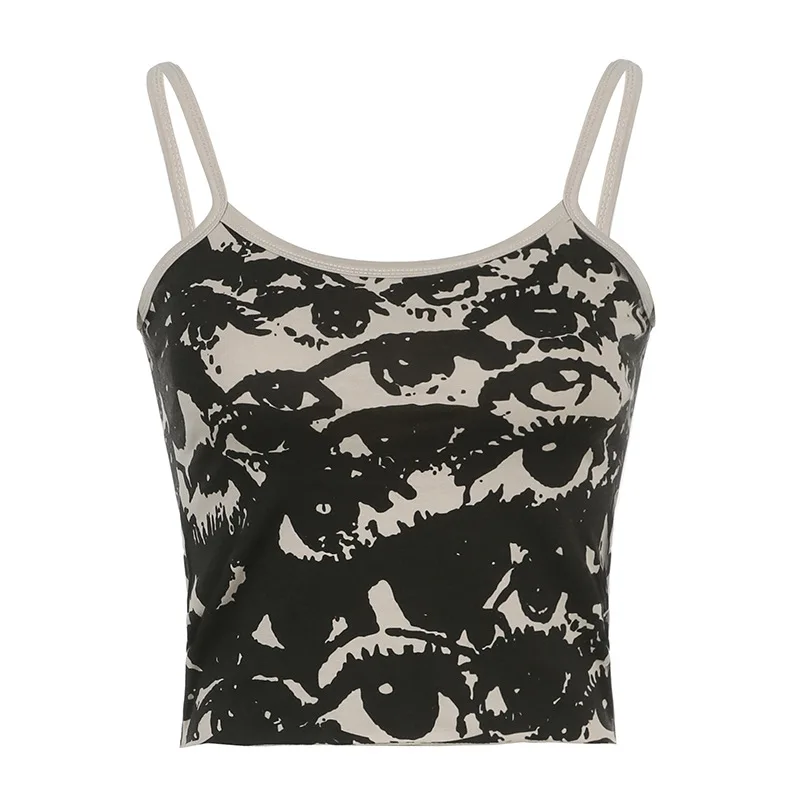 ตัวเลือกสินค้า เสื้อ Crop Tops Y2K Gothic ลาย Harajuku สั้น แฟชั่นผู้หญิง