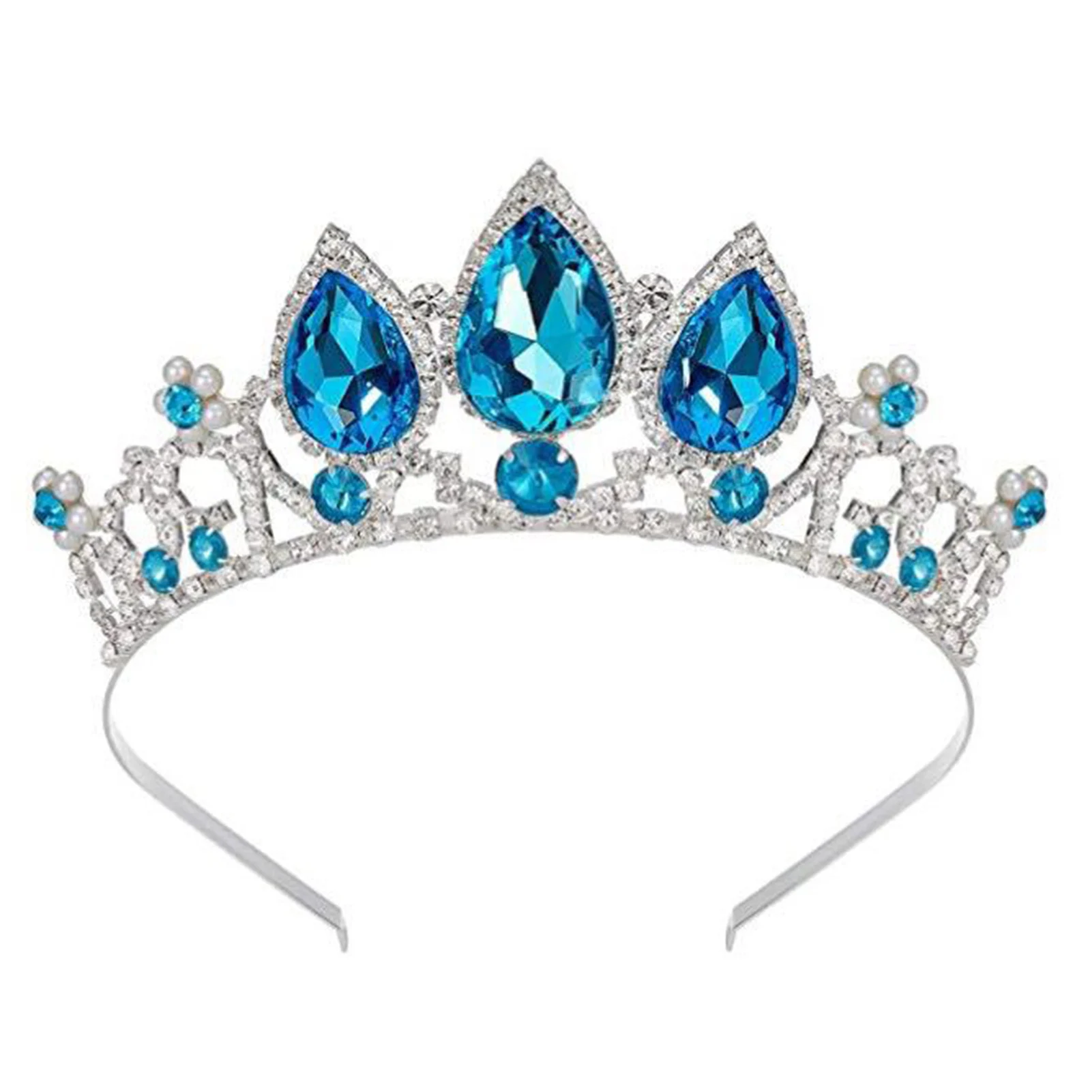 VELSCRUN Diadema da regina di compleanno per donne e ragazze, corona da principessa, fascia per capelli di compleanno, decorazione per feste, regalo, 15*15*7 CM, Carburo cementato, strass