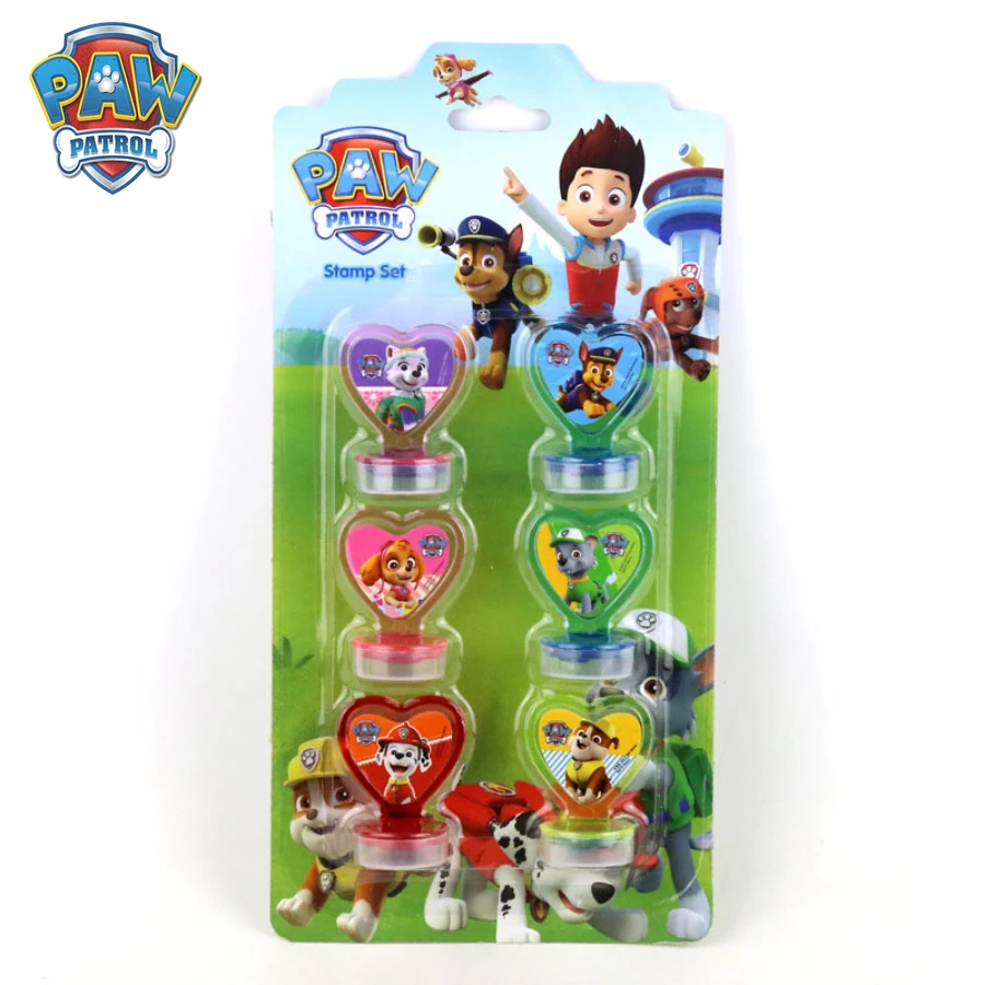 6pcs Paw Patrol Pattern Cartoon Stamp Children's Toy Stamp Elementary School School Supplies Anime Action Figures Children Toys