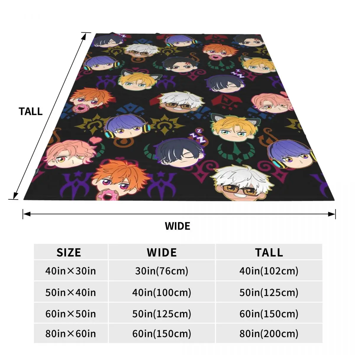 Obey Me - Demon Brothers Pattern Blanket Fleece Super Soft Sofa Throw Blankets For Couch Bedding Office Throws Bedspread Quilt 3