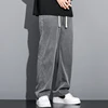 2024 Spring/Summer New Soft Lyocell Fabric Men's Jeans Thin Loose Straight Leg PantsDrawstring Elastic Waist Korean casual pants 5
