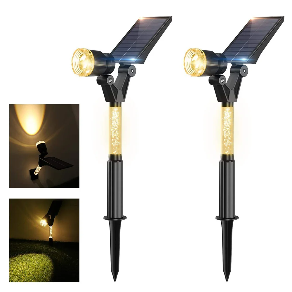 

2Pack Solar LED Light Solar Spotlight Garden Solar Lawn Lamp Outdoor IP65 Waterproof Solar Power Light Wall Light