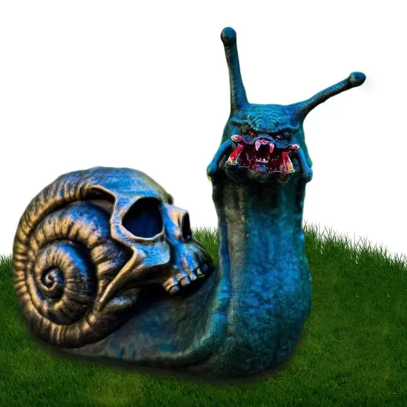 

Snail Skull Ornament Bloody Resin Snail Sculpture For Halloween Bloody Snail Skull Figurine For Lawn Front Door Parterre Sill